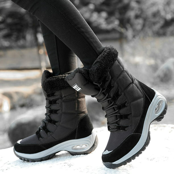  King Ma Botas de nieve cálidas de invierno de gran tamaño para  mujer, Negro - : Ropa, Zapatos y Joyería