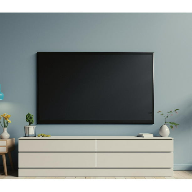 barra de sonido debajo de televisor  Soportes para pantallas, Decoración de  pared de tv, Decoración de sala de tv