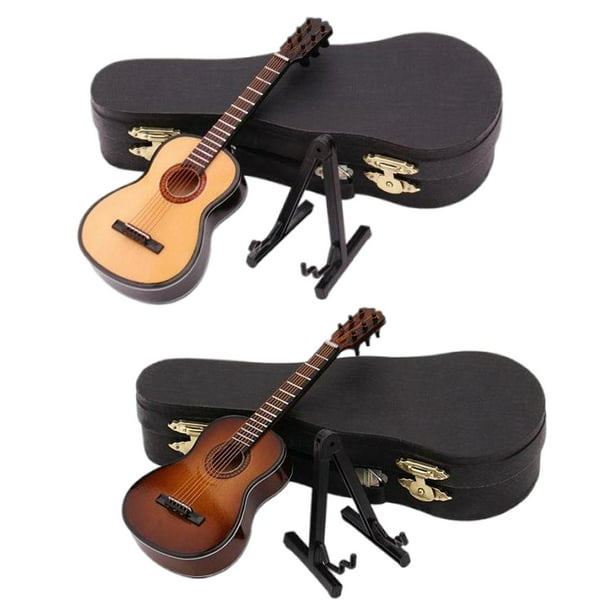 Generalizar italiano moneda 2 Uds Modelo de Guitarra en Miniatura con Soporte Y Estuche Adornos para  Casa de de Juguete para CUTICAT Instrumentos musicales | Walmart en línea