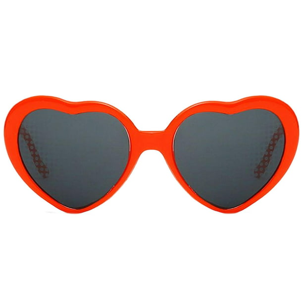 Gafas de efecto Gafas de sol de corazón Gafas de difracción de efecto de  corazón Valentín rojo 1 Yuyangstore anteojos de efectos de luz