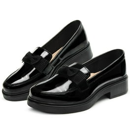 Zapato Escolar Para Niña Charol Negro Cómodos Antiderrapante negro 22.5  Yuyin 23220