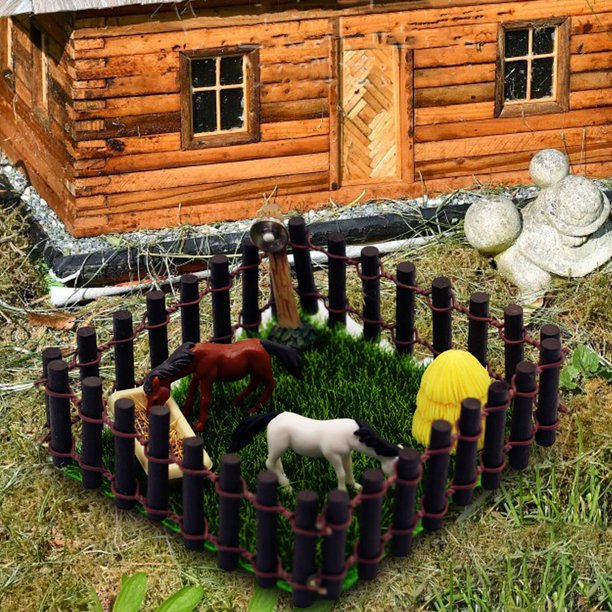 Artesanías Adornos de caballos Juguetes para niños Simulación Animal Muñeca  Patio Decoración para hogar marrón CUTICAT Horse Statue Garden