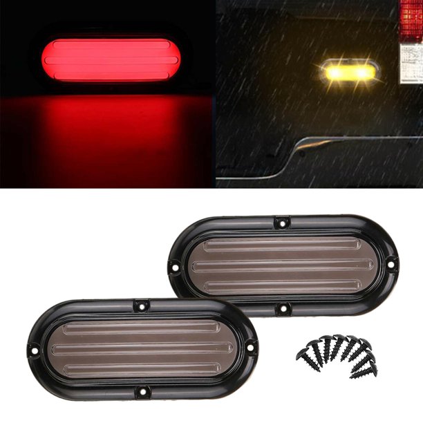 Luces LED De Freno De Cola De Remolque Rojo Ovalado Traseras Para Camiones  2 Pcs