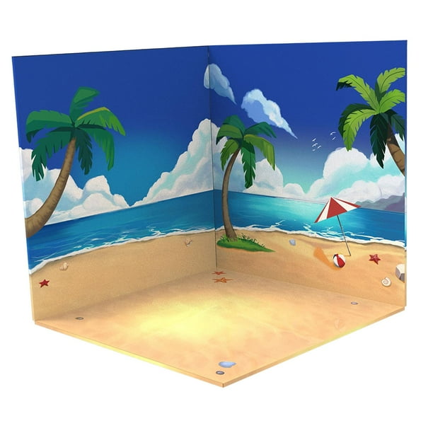 1:12 Almacenamiento de fondo Diorama Modelo de vehículo Diseño Colección  Decoración Pantalla de fondo pa figuras de acción 1/12 Muñecas Playa  Baoblaze vitrina de fondo