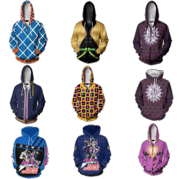 Sudadera con capucha de Jojo Bizarre Adventure Sudadera con capucha de Anime chaqueta informal con cremallera Kira Yoshikage GUIDO MISTA disfraz