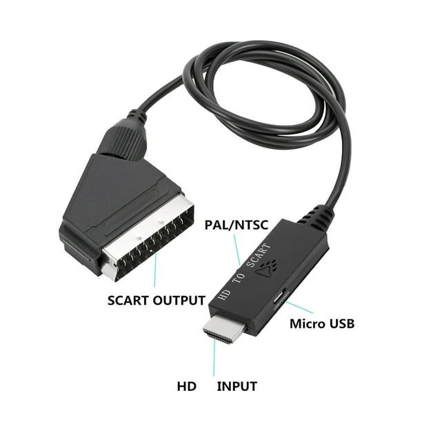 Cable convertidor negro Adaptador convertidor ligero para HDMI compatible  con euroconector WDOplteas Para estrenar