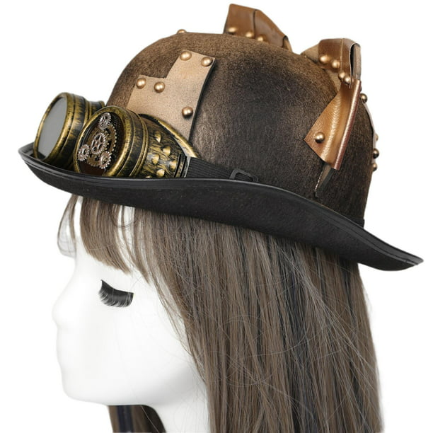 Sombrero Steampunk, accesorios con gafas para cosplay, hombres, caballeros,  bodas, vacaciones Yinane sombreros de copa