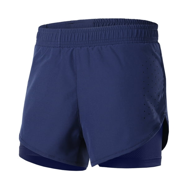 Shorts deportivos Pantalones cortos para correr 2 en 1 para mujer  pantalones cortos de ciclismo para Lixada Shorts deportivos