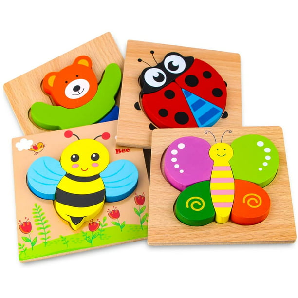 pequeños de 1 2 3 años, regalo de juguetes educativos para niños y niñas  con 4 patrones de animales, formas de colores brillantes y vibrantes, caja  de regalo personalizada lista XianweiShao 8390615120784