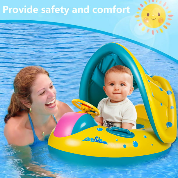 Muyoka Flotador natación para bebés Flotador de piscina inflable para niños pequeños dosel y Muyoka Hogar | Walmart en línea