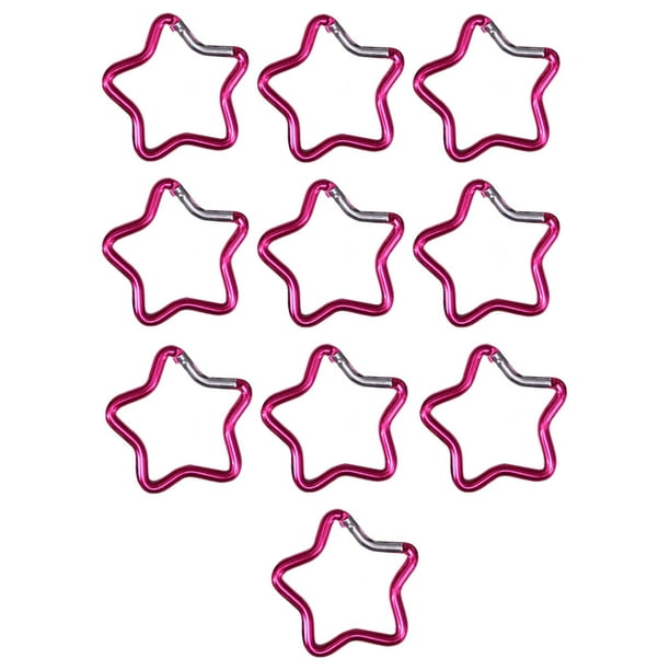 10 mosquetones en forma de estrella de , gancho de llavero resistente,  mosquetón pequeño, Clips para llavero, para pesca en casa, Camping, , negro  shamjiam Llavero mosquetón