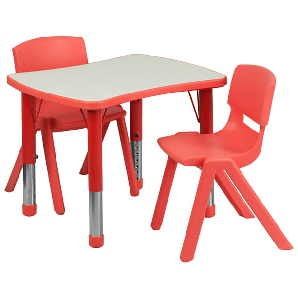 Mesa infantil cuadrada ajustable roja –