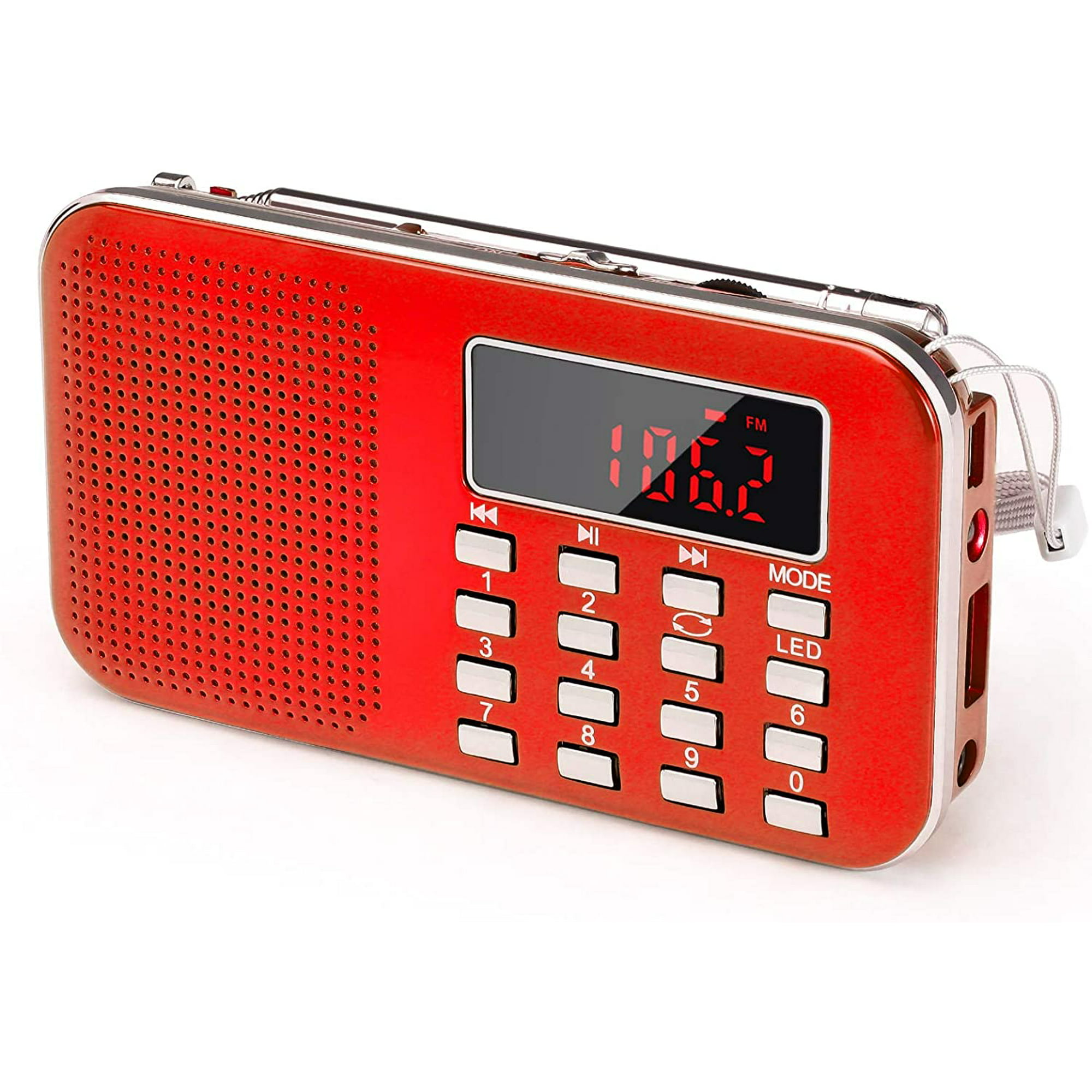 Mini Altavoz Bluetooth Radio Fm Ranura Micro-sd Portátil Correa De Muñeca  Rojo