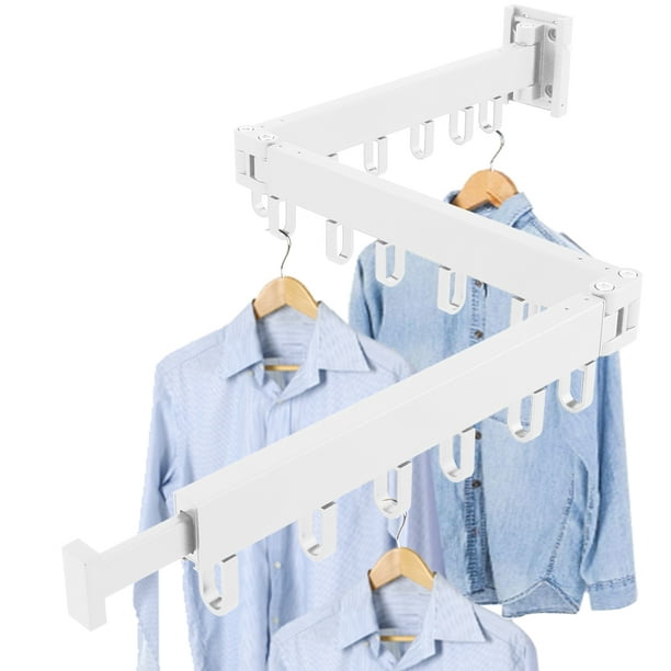 Tendedero de secado de ropa montado en la pared, estantes de secado  plegables retráctiles para lavandería, ahorro de espacio, balcón,  organización de