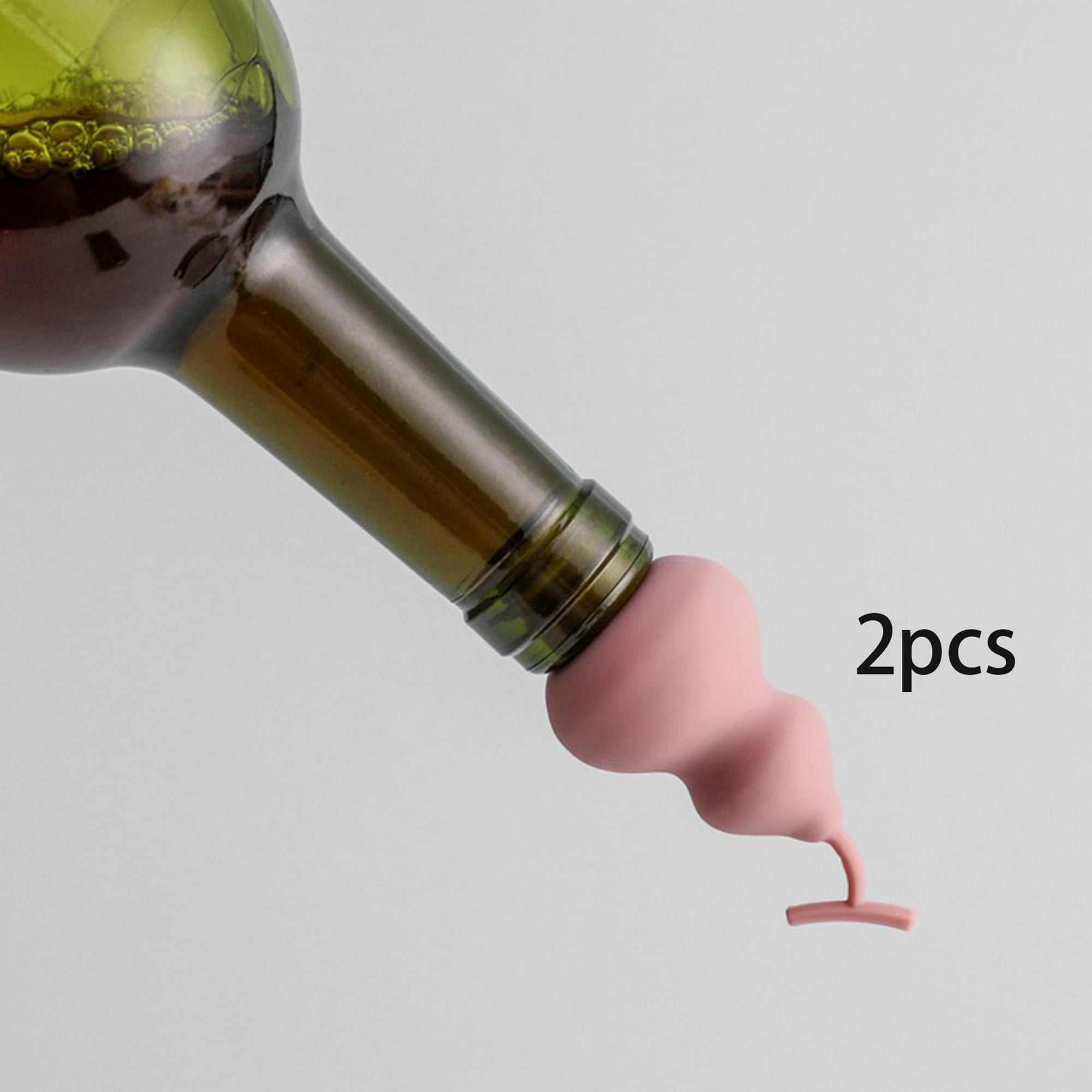 Juego de 2 tapones de vino – Tapón de botella de vino de acero inoxidable  con sello de silicona, conservador de bebidas reutilizable, conservador de