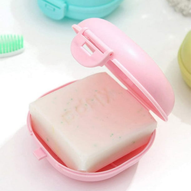 Estuche de jabón de plástico Contenedor de jabonera de viaje con tapa para  el baño en el hogar Senderismo al aire libre, paquete de 4 jaboneras  portátiles de color caramelo (pequeño) XianweiShao