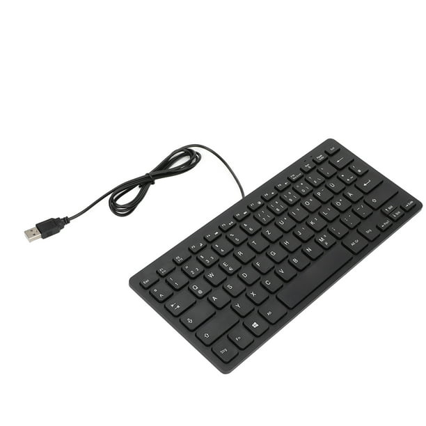Teclado con cable de 78 teclas, Mini interfaz USB portátil para ordenador  de escritorio, ultrafino para