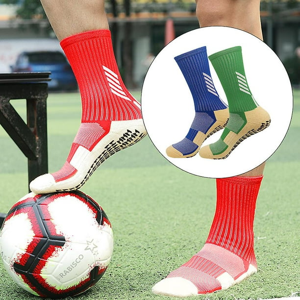 2 pares de calcetines deportivos antideslizantes con agarre de goma  antideslizante para fútbol, ​​rugby, baloncesto, correr, yoga naranja +  verde fluorescente