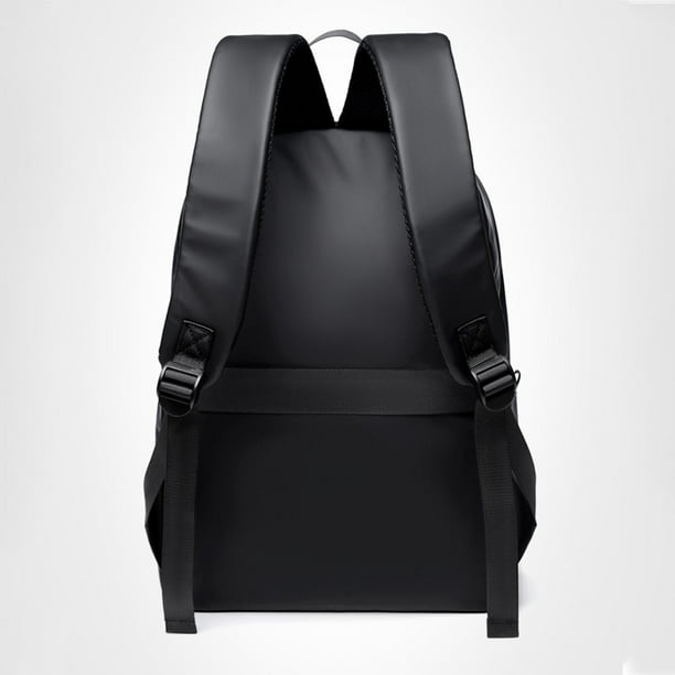 Mochila de viaje de cuero para hombre, mochila negra para portátil,  impermeable, para negocios, 3 usos, como bolso, bolso de hombro y mochila,  Negro