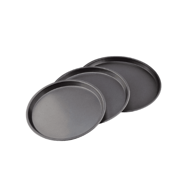 Set de 3 charolas para pizza Haus acero inoxidable grafito