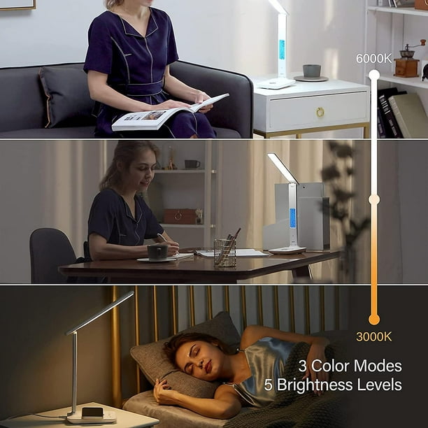 Cargador inalámbrico rápido Lámpara LED de escritorio con luz LED