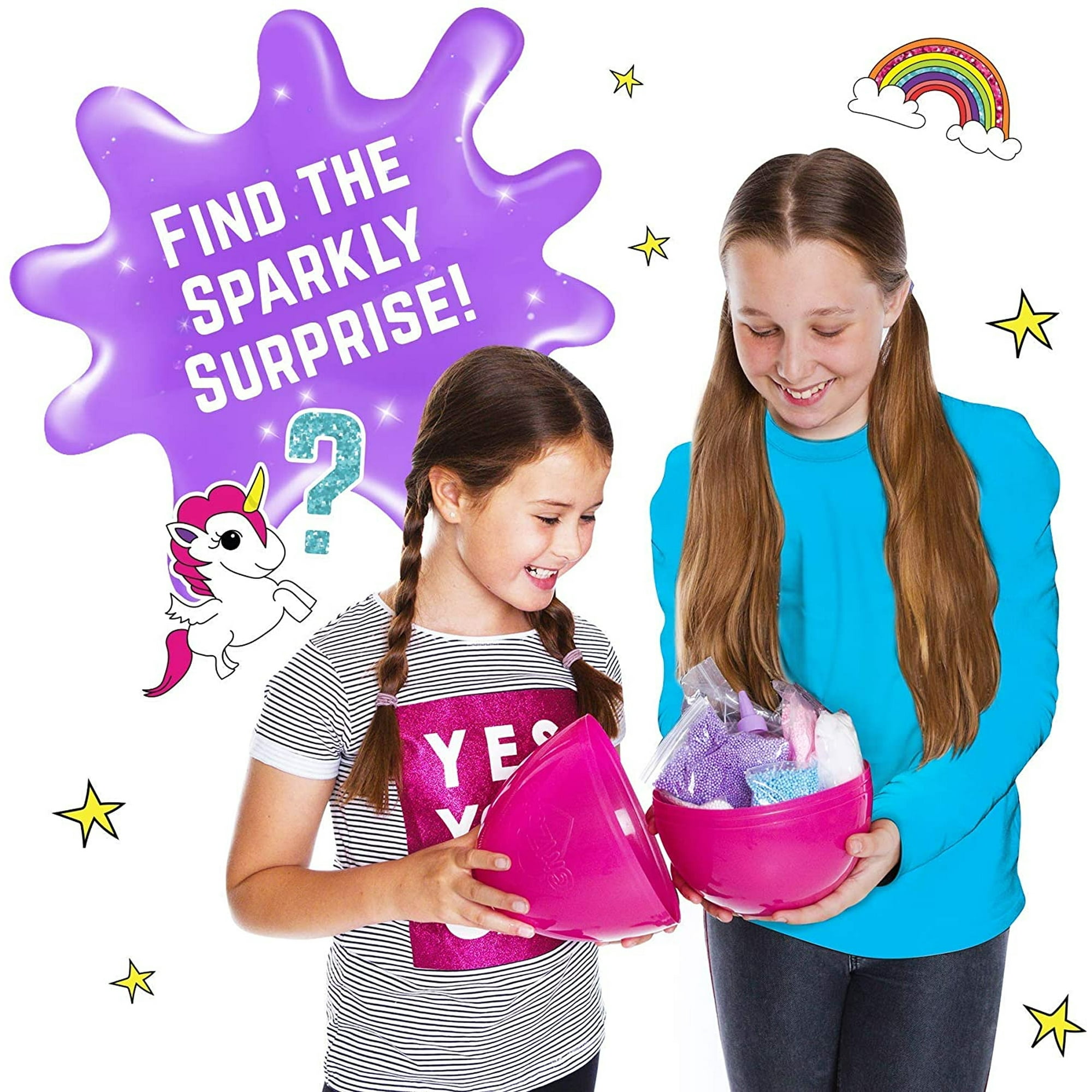 GirlZone Egg Surprise Galaxy Slime Kit para niñas, 41 piezas para
