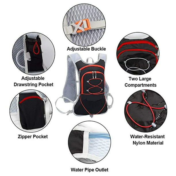 DTKJ Mochila de agua para hombre y mujer, mochila de  hidratación para senderismo, correr, ciclismo, bolsa de agua : Deportes y  Actividades al Aire Libre