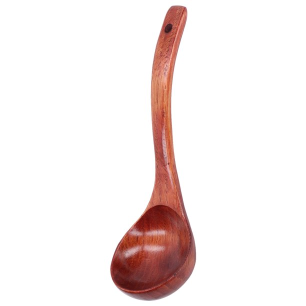 Cucharón de sopa de madera, cuchara grande de madera con mango largo para  cocinar, cucharas grandes de 10.8 pulgadas para cocina, cucharones para