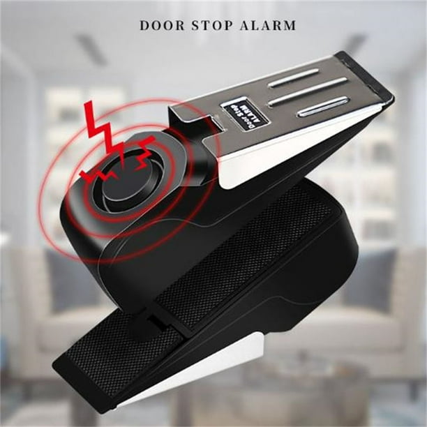 Alarma de tope de puerta con sirena de 120 dB, alarmas de puerta para  seguridad en el hogar y viajes, tope de puerta de seguridad portátil con 3