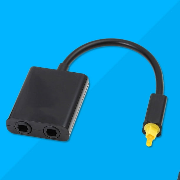 Divisor de cable óptico, doble puerto 1 en 2 salidas, cable de audio de  fibra digital negro, adaptador divisor de cable óptico para reproductor de  CD