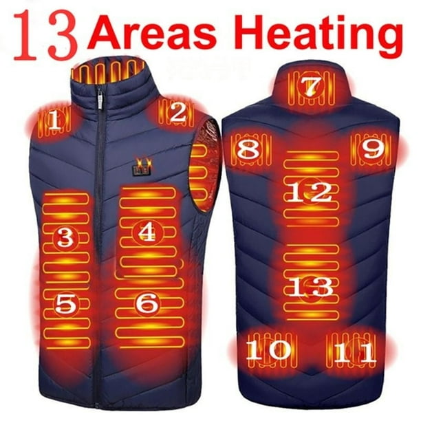 Chaleco térmico de 17 áreas para hombre y mujer, chaqueta calefactable por  Usb, para caza, S-6xl