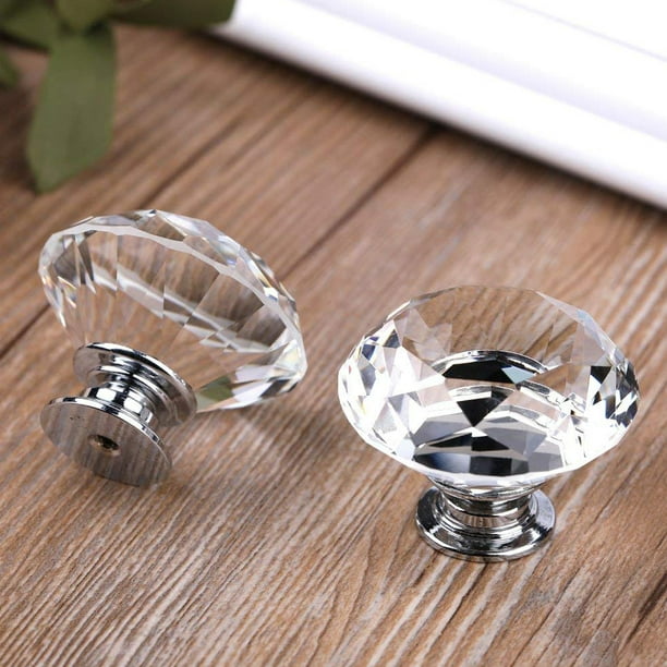 Comprar 10 pomos de cristal de 30 mm con tornillos con forma de diamante  para cajones y armarios, tiradores para decoración del hogar