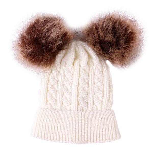 Gorro con pompón sintética para , gorro de punto para y niñas de a Blanco  CUTICAT Gorro de punto de invierno para bebés