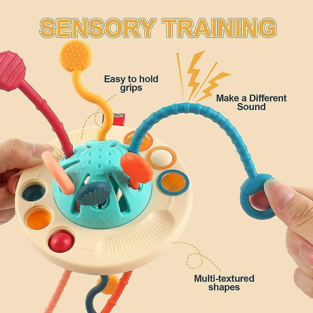  Juguetes Montessori para niños de 1 año, juguetes para bebés de  12 a 18 meses, juguetes sensoriales de 6 a 12 meses, juguete de avión,  juguetes de dentición de silicona de
