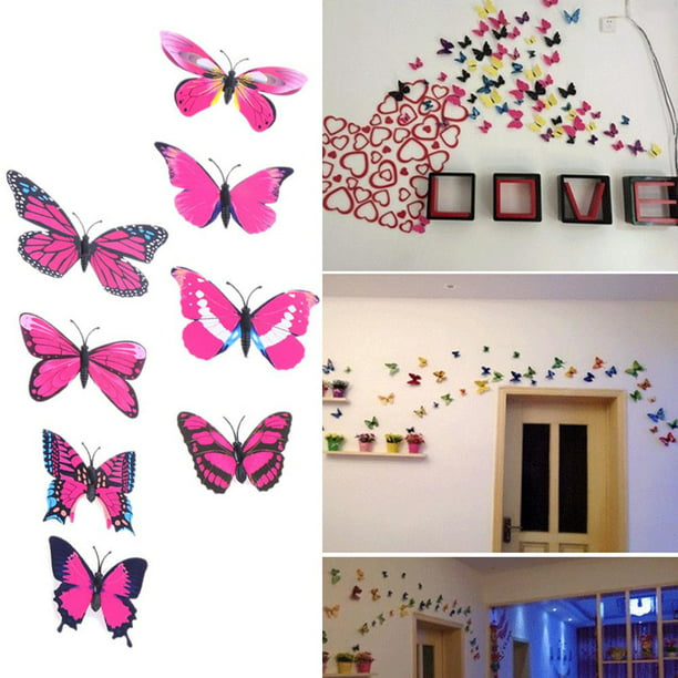 Comprar 2/4/6/8/10 Uds. Pegatinas de pared decorativas DIY con patrón de  PVC, pegatinas de vinilo de rosas extraíbles con flores para dormitorio