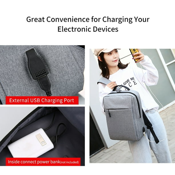Mochila para hombre, mochila de viaje para portátil con puerto USB de carga  y puerto para audífonos, duradera y resistente al agua, mochila para la