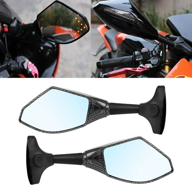Espejos retrovisores para motocicleta, 2 espejos laterales retrovisores de  motocicleta, 360° giratorio universal para motocicleta para Ninja 250 300