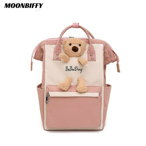 Bolsa de pañales, mochila multifuncional impermeable de viaje, bolsa de  maternidad para bebé, cambiador de pañales color rosa