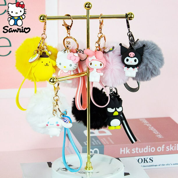 Llavero Kawaii de Hello Kitty para mujer, llaveros de felpa Sanrio, llavero  de muñeca Kuromi, colgante de mochila, regalo de juguete de Anime para niña  Fivean unisex
