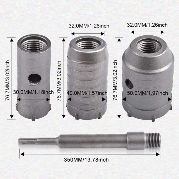  Brocas para taladro de pared de cemento, campana