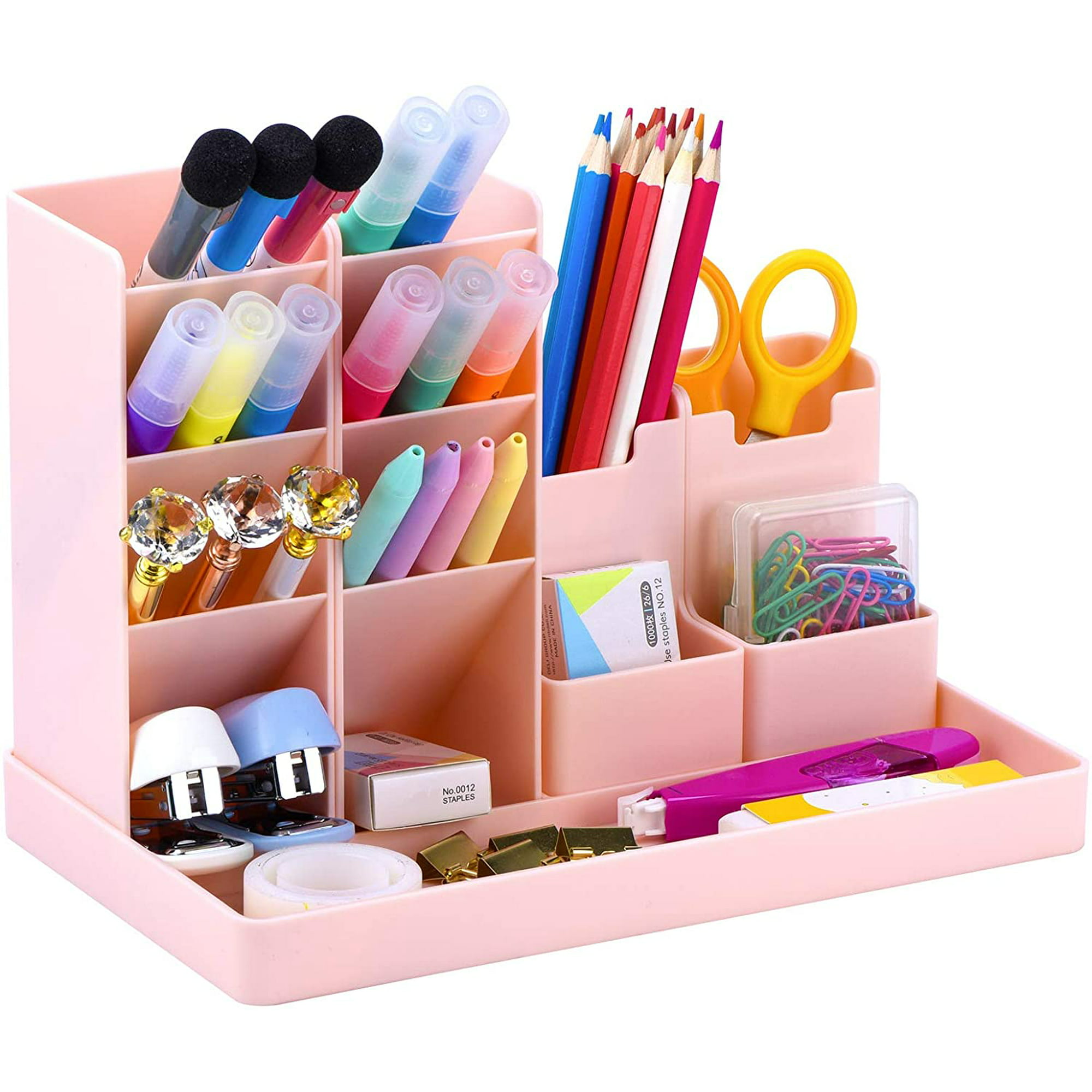 Organizador de escritorio para niños, almacenamiento de escritorio,  portalápices de escritorio, portalápices para la escuela, la oficina y el  aula (rosa) Ormromra ZYY-1558