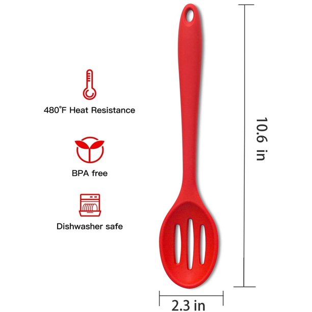 Cucharas de silicona para cocinar 2 piezas Cucharas para servir Cucharas  ranuradas