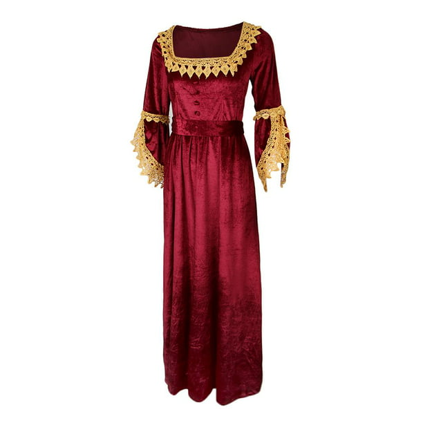 Vestidos renacentistas para mujer, vestido medieval de encaje de manga  larga, vestido de fiesta de cóctel, disfraz de cosplay de corte victoriano