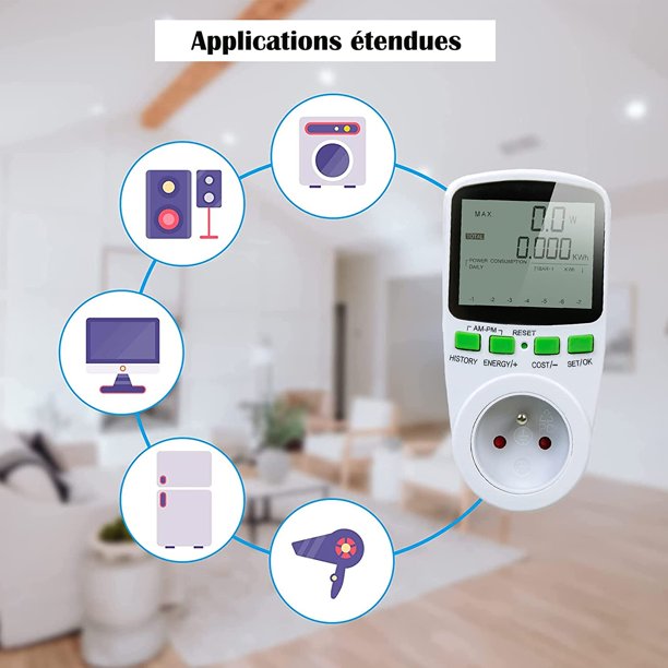 Medidor de Consumo Eléctrico, Monitor de Electricidad con Pantalla