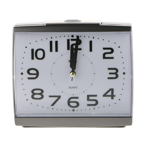 Reloj de mesa con alarma, gris