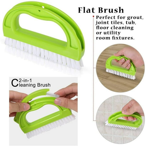  Paquete de 8 cepillos limpiadores de lechada, herramientas de  limpieza de ranuras de mano, cepillo de limpieza de juntas de azulejos para  limpieza profunda, cepillos de limpieza del hogar para riel