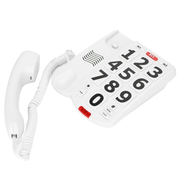 Teléfono fijo con botones grandes súper tonos de llamada marcación con un  solo toque teléfono fijo con botones grandes botones fáciles de leer para  personas mayores