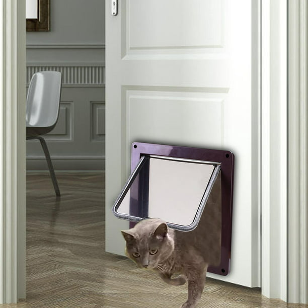 Puerta de gato para puerta interior, caja de arena oculta para mascotas,  puerta para mascotas para gatos de hasta 25 libras, apertura de paso de  8.46