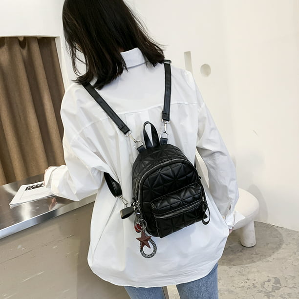Mochila pequeña de piel sintética para mujer, bolso multifunción para  teléfono, mochila escolar