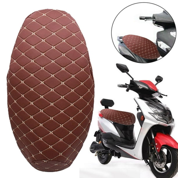 Funda protectora para cojín de asiento de motocicleta, accesorios de malla  3D impermeables elásticos, almohadilla de protección Flexible de cuero PU  Marrón XL Macarena Funda Cojín Moto